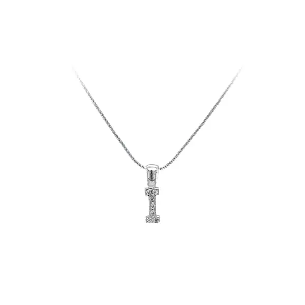 Кулон Буква I с цирконами