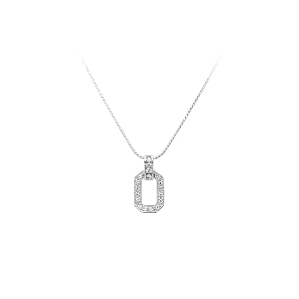 Кулон с цирконами из белого золота