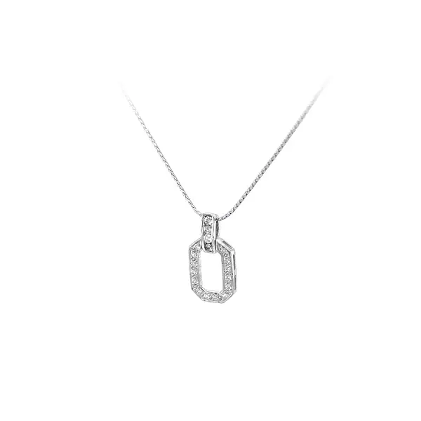 Кулон с цирконами из белого золота