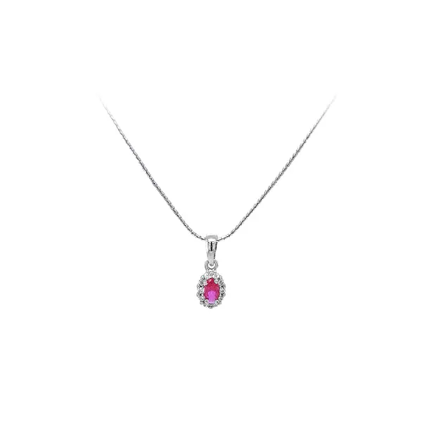 Золотая подвеска с розовым камнем