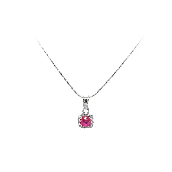 Золотая подвеска с розовым камнем