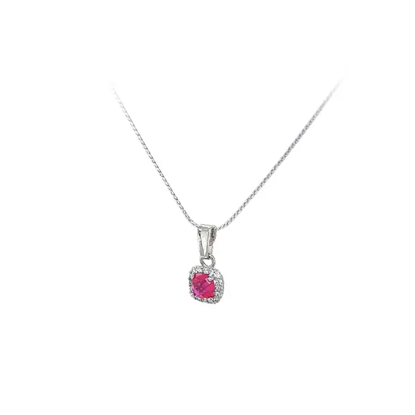 Золотая подвеска с розовым камнем