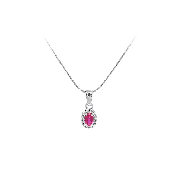 Золотая подвеска с розовым камнем