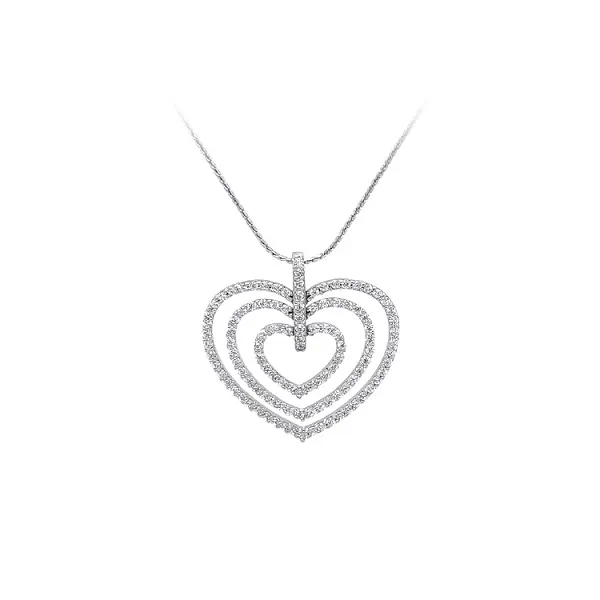 Кулон Сердце с цирконами