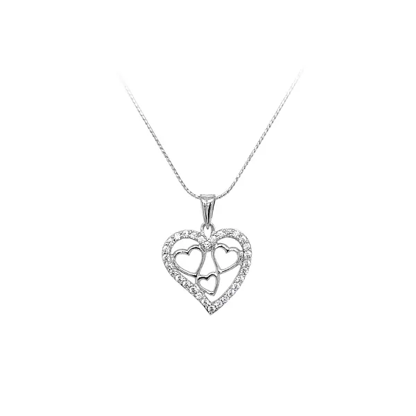 Кулон Сердце с цирконами