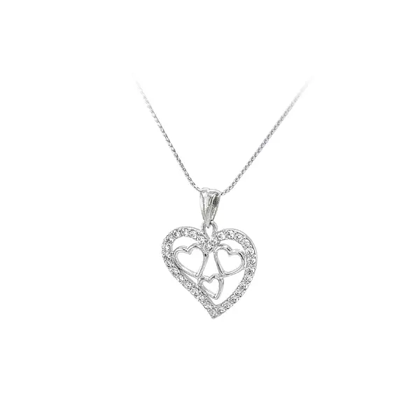 Кулон Сердце с цирконами
