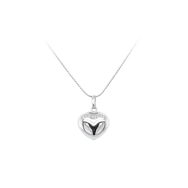 Кулон Сердце из белого золота