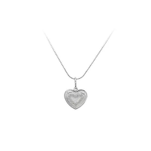 Кулон Сердце из белого золота