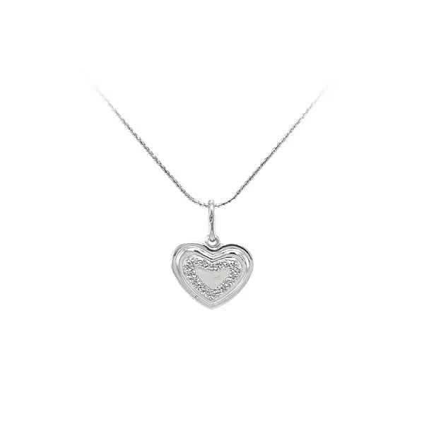 Кулон Сердце из белого золота