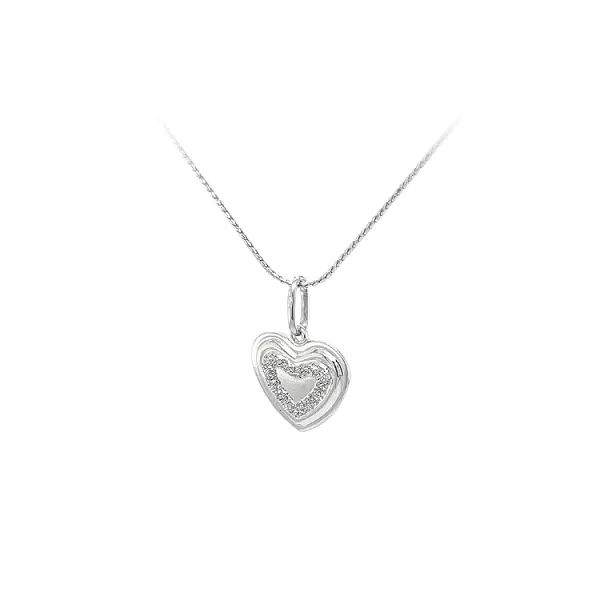 Кулон Сердце из белого золота