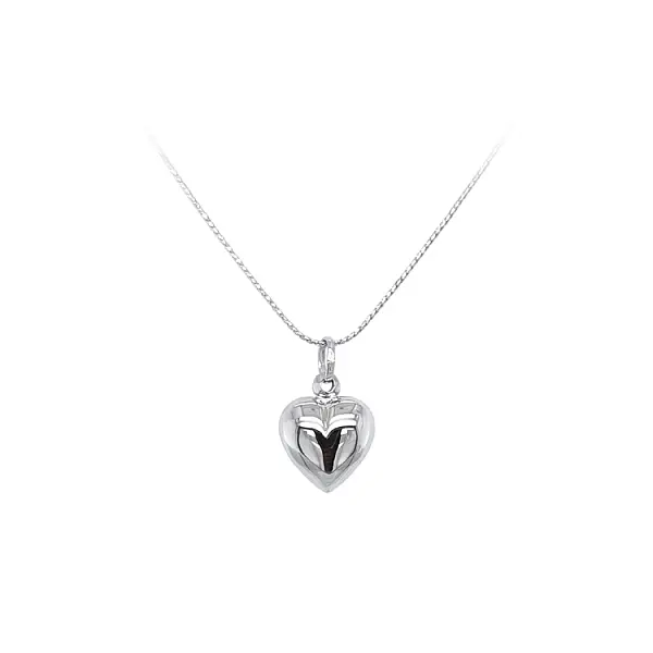 Кулон Сердце из белого золота