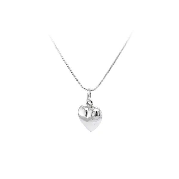 Кулон Сердце из белого золота