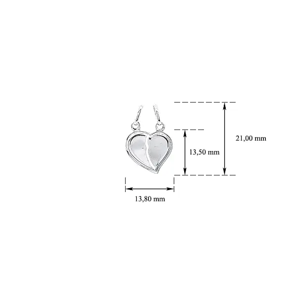 Подвеска Сердце для двоих с гравировкой