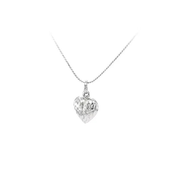 Кулон Сердце из белого золота