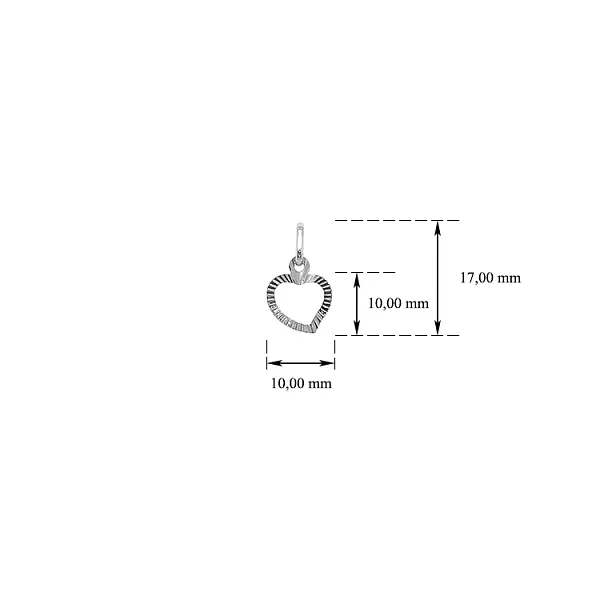 Подвеска Сердце из белого золота