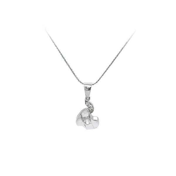 Кулон с цирконами из белого золота