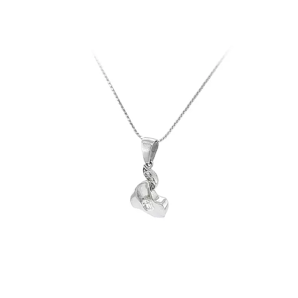 Кулон с цирконами из белого золота