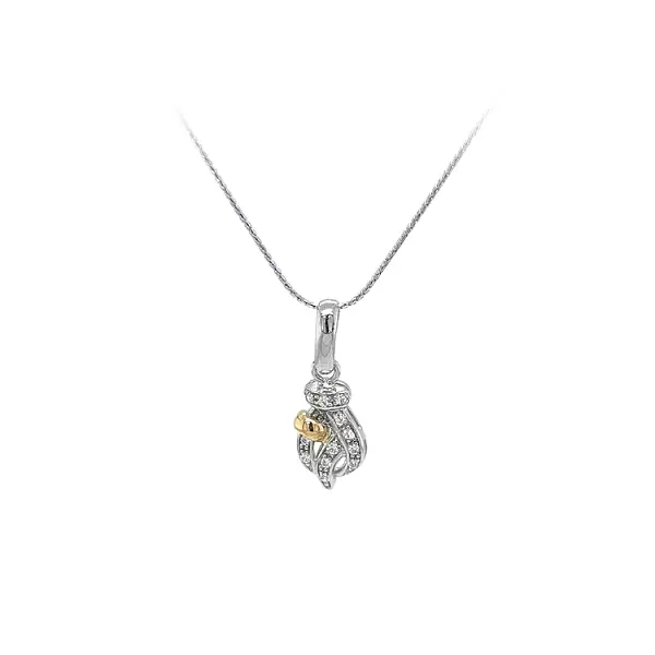 Подвеска с цирконами из комбинированного золота