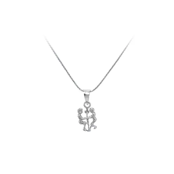 Кулон Знак Близнецов из белого золота