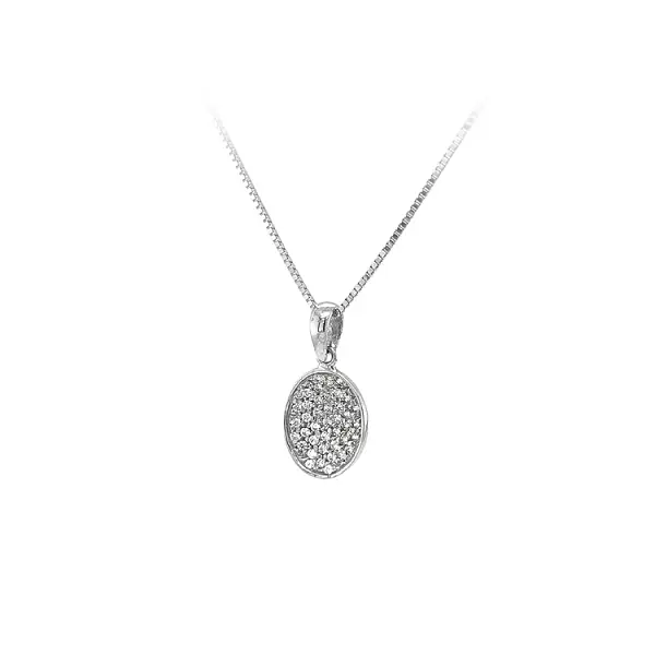 Подвеска с цирконом из белого золота