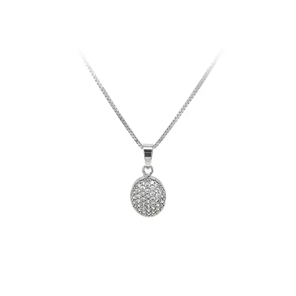 Кулон с цирконами из белого золота