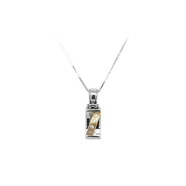 Подвеска с цирконами из комбинированного золота
