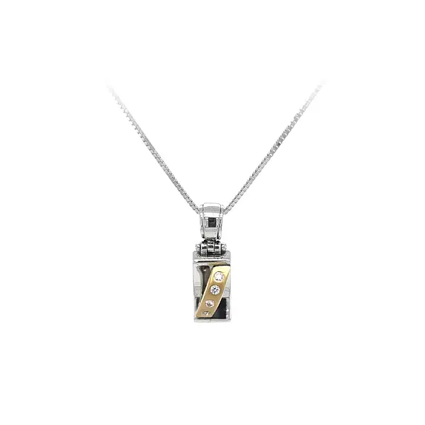 Подвеска с цирконами из комбинированного золота