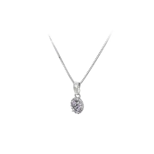 Подвеска с фиолетовым камнем из белого золота