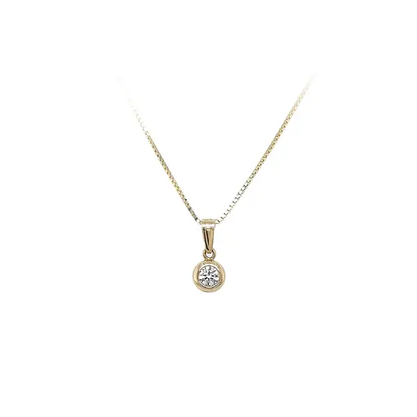 Золотой кулон-солитер с цирконом