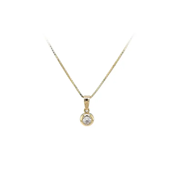Золотой кулон-солитер с цирконом