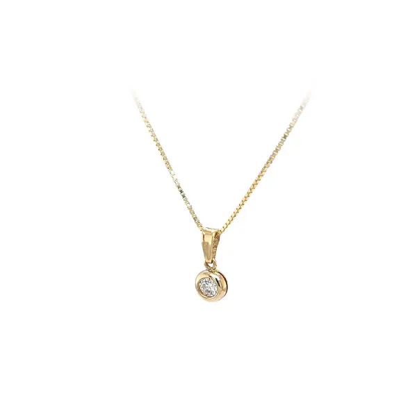 Золотой кулон-солитер с цирконом
