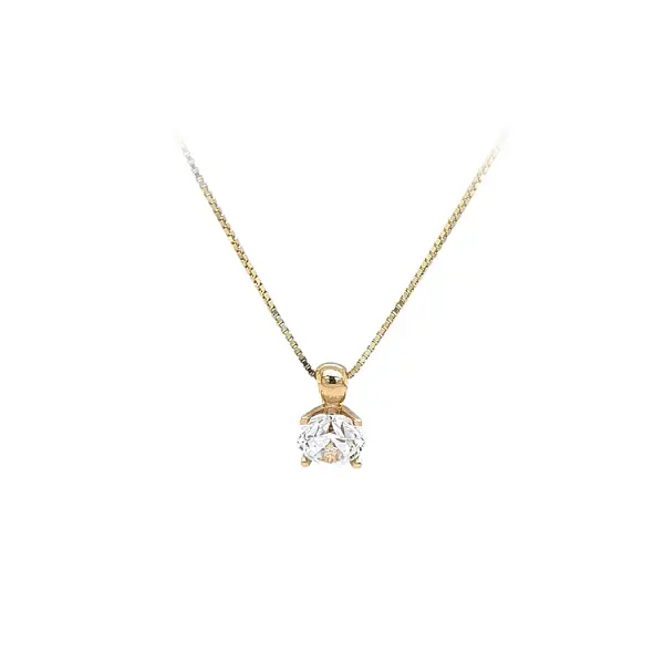 Золотой кулон-солитер с цирконом