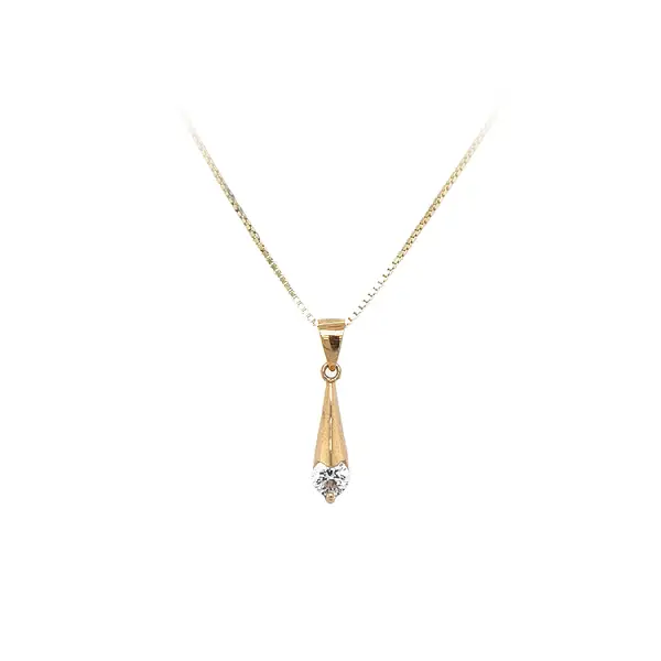 Золотая подвеска с цирконом
