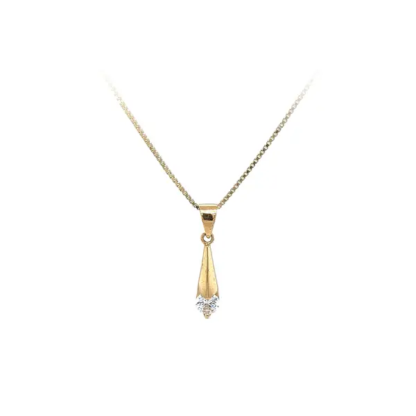 Золотая подвеска с цирконом