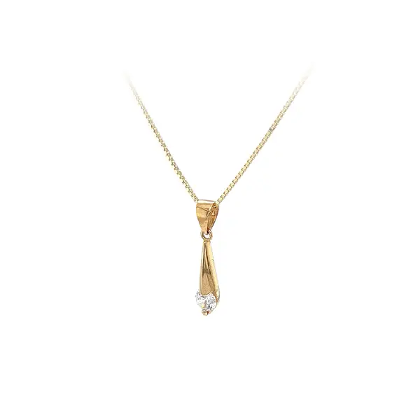 Золотая подвеска с цирконом