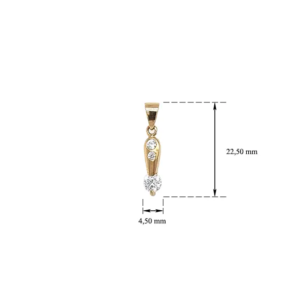 Золотая подвеска с цирконами