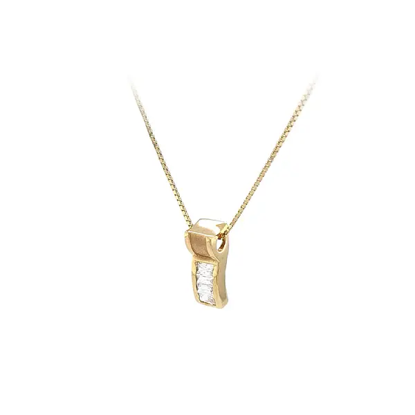 Золотая подвеска с цирконами