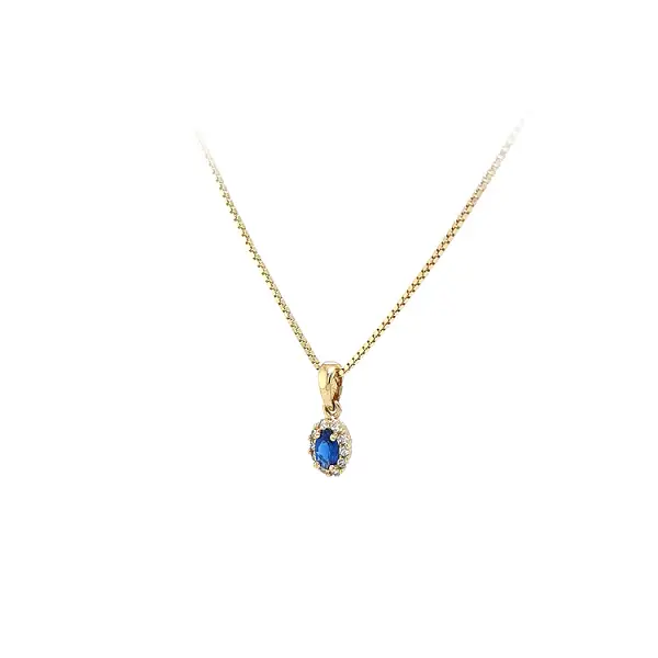 Золотая подвеска с голубым камнем