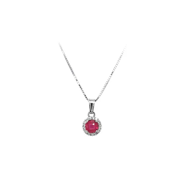 Золотая подвеска с красным камнем