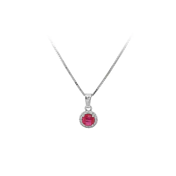 Золотая подвеска с красным камнем