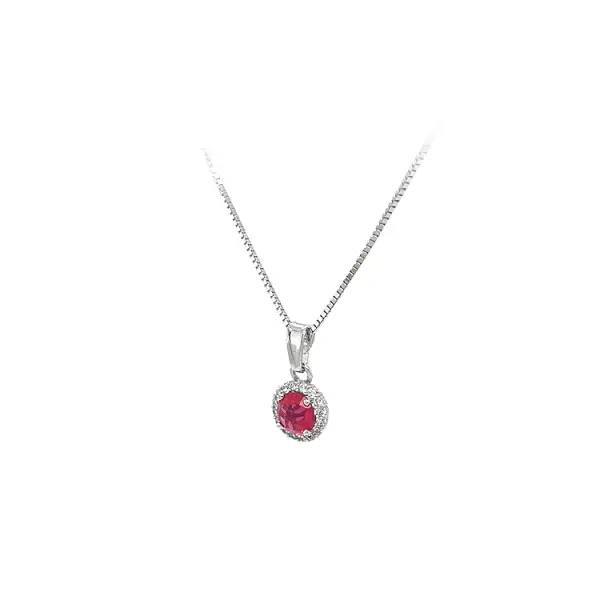 Золотая подвеска с красным камнем