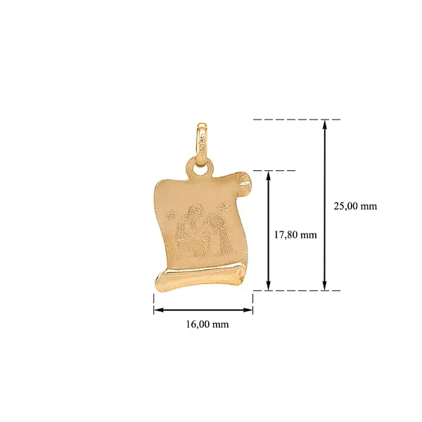 Золотой кулон Водолей