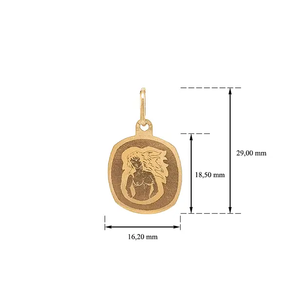 Золотая подвеска Знак Богородицы