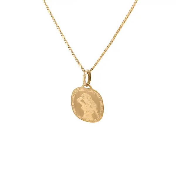 Золотая подвеска Знак Богородицы