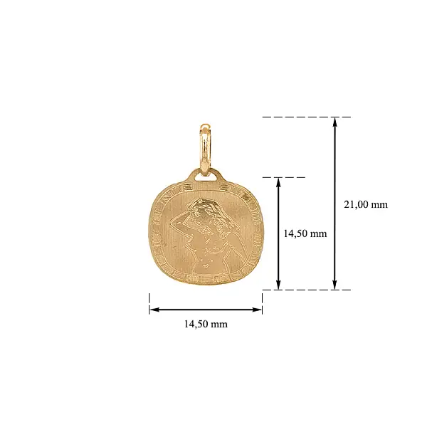 Золотая подвеска Знак Богородицы
