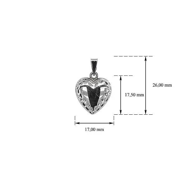 Кулон Сердце из белого золота