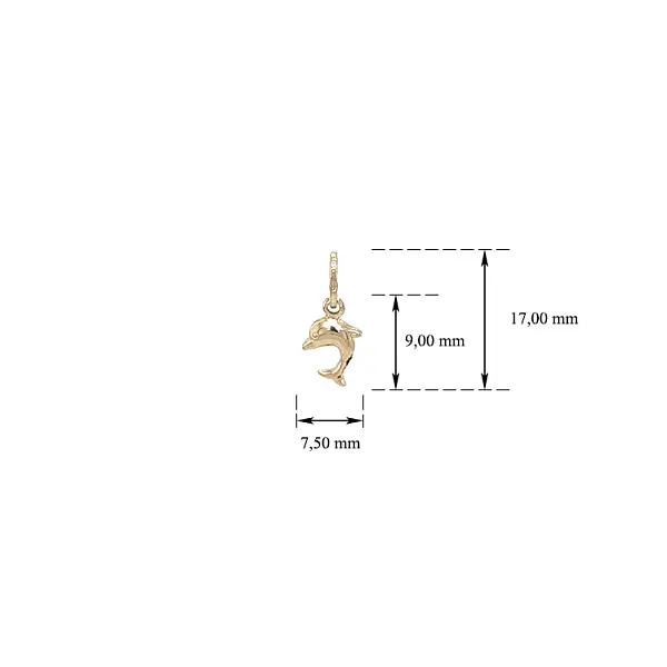 Золотой кулон с дельфином