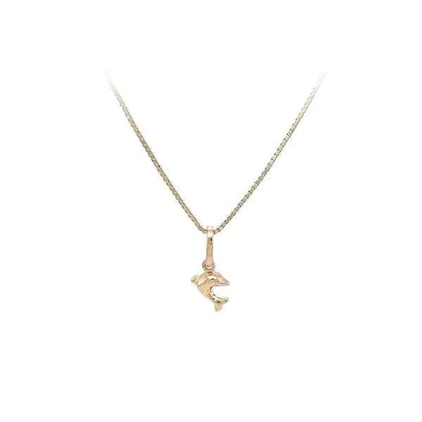 Золотой кулон с дельфином