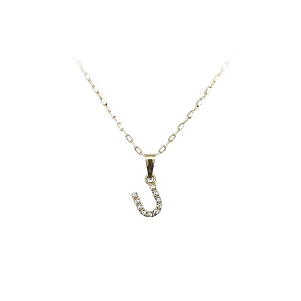 Золотая подвеска Буква U