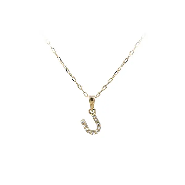 Золотая подвеска Буква U